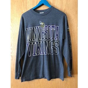 NFL TEAM APPAREL Men's Minnesota Vikings Long Sleeve Tee Gray Size Medium